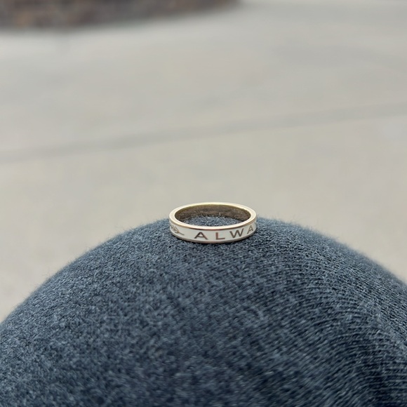 Marrow Fine jewelry 14k yellow gold white enamel size 6 always ring - Picture 6 of 9